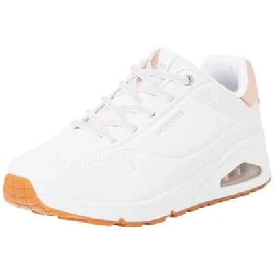 Abbildung von Skechers Wide Fit UNO Sneaker low, Damen, Größe: 39, White/rose gold Schuhe