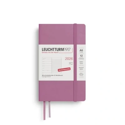 Abbildung von LEUCHTTURM1917 372512 Wochenkalender &amp; Notizbuch Pocket (A6) 2026, 12 Monate, Softcover, Dusty Rose, Deutsch