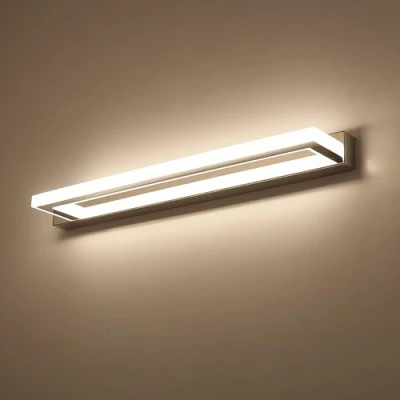 Abbildung von ECOBRT LED Spiegelleuchte Bad 9W moderne Acryl Wand Licht Chrom Finish Eitelkeit Beleuchtung Leuchten Indoor 4000K 220v 42cm lang