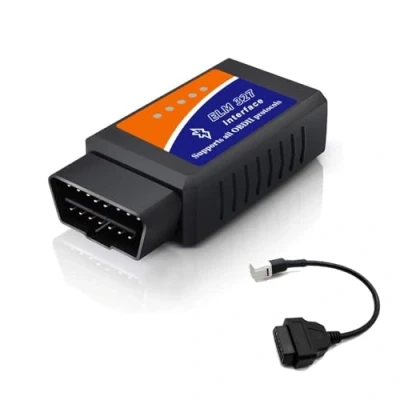 Abbildung von OBD2 Bluetooth Adapter (V1.5) + 4 Pin Diagnosekabel Komplettes Diagnose Set für Autos und Motorräder