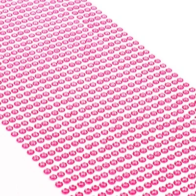 Abbildung von Movoja Pinke Strasssteine runde Glitzersteine 1200 Stück 3 mm selbstklebend zum Verzieren und Basteln Schmucksteine aufkleben Steinchen Dekosteine Bastelsteine Pink