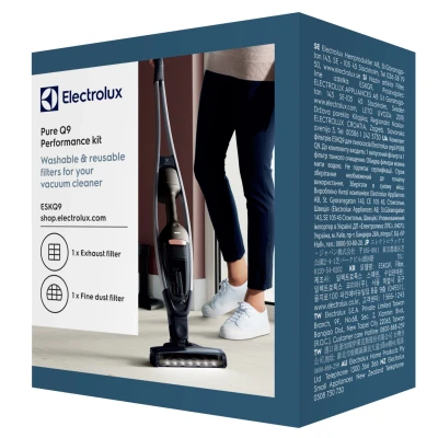 Abbildung von Electrolux ESKQ9 Filter Set (1 Hygienefilter, 1 Vormotorfilter, optimale Filtration, saubere Luft, verbesserte Saugleistung, waschbar, passend für Q9, schwarz/blau)