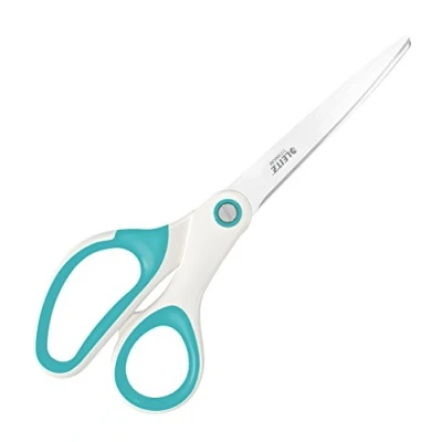 Abbildung von Leitz WOW Titan Qualitätsschere, Für Rechts oder Linkshänder (beidhändig), Haushaltsschere mit ergonomischem Griff, zu Hause Schule, Eisblau, 53192051