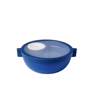 Abbildung von Mepal Bento Lunchbowl Vita Brotdose mit Fächern Extra Fach Deckel, Dressing Deckel &amp; Tablett Bentobox Salatbox to go Vivid blue