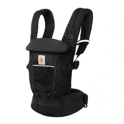 Abbildung von Ergobaby Adapt Babytrage für Neugeborene ab Geburt, 3 Positionen SoftFlex Mesh Ergonomische Babybauchtrage Rückentrage Baby Tragetasche, Onyx Black