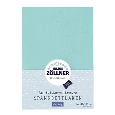 Abbildung von Julius Zöllner 8390347600 Jersey Spanntuch, passend für Laufgittermatratzen 68x90 bis 100x100 cm, Mint
