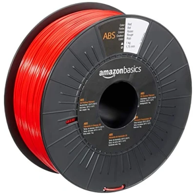 Abbildung von Amazon Basics 3D Drucker Filament aus ABS Kunststoff, 1.75 mm, Rot, 1 kg Spule