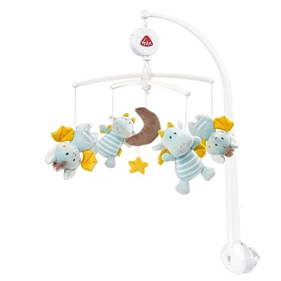 Abbildung von Fehn Musik Mobile Little Castle Baby Einschlafhilfe Musikspielzeug mit süßen Tieren Babymobile Spieluhr Melodie &quot;Mozarts Wiegenlied&quot; Musikmobile Babybett Spielzeug für Babys von 05 Monaten, 1 Stück (1er Pack)