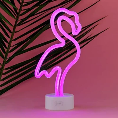 Abbildung von Legami LED Lampe mit Neon Effekt, It&#039;s a Sign, H 32,5 cm, Flamingo Thema, doppelte Stromversorgung, USB Kabel (im Lieferumfang enthalten) oder Batterien (nicht im enthalten),