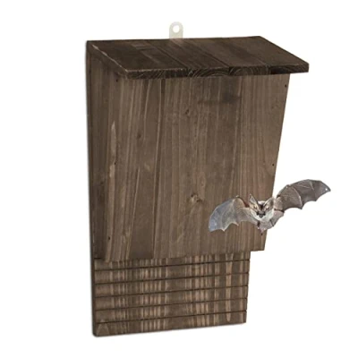 Abbildung von Relaxdays Fledermauskasten, großer Unterschlupf für Fledermäuse, HxBxT: 37 x 22 12,5 cm, Fledermaushotel, Holz, braun