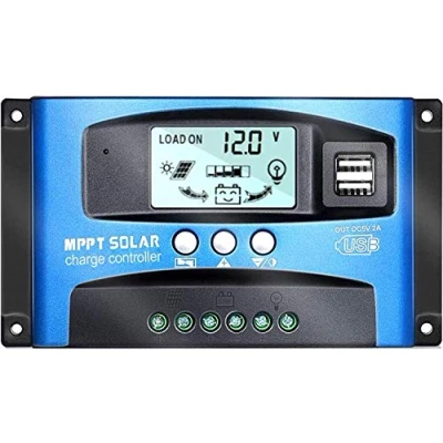 Abbildung von Y&amp;H 100 A MPPT Solarladeregler 12 V / 24 mit Dual USB Anschluss, LCD Display, intelligenter Regler, automatisches Solarpanel für Bleibatterien/Panel