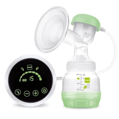 Abbildung von MAM 2in1 Milchpumpe Flexible Nutzung als Handmilchpumpe oder elektrische Pumpe für Muttermilch mit leichter Handhabung, grün