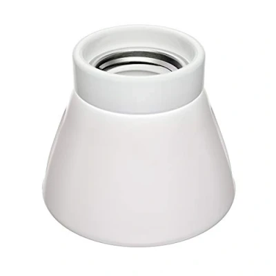 Abbildung von ledscom.de Deckenleuchte/Lampenfassung MINZ, Porzellan, weiß glänzend, 1x E27 max. 300W, Bar design, Atmosphärelampe, Leuchtenfuß E27, 1 flammig, Trend, Kueche, Esstisch, Schlafzimmer, Lampenschirm