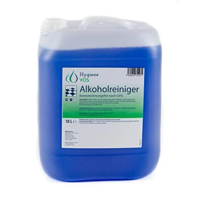 Abbildung von Hygiene VOS Schnellreiniger Alkoholreiniger mit Duft 10 Liter. Schonreiniger für glatte Oberflächen wie Glas, Kunststoff sowie lackierte Möbel und Kunstleder