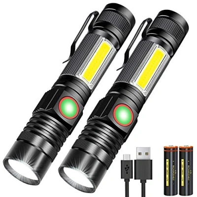 Abbildung von Karrong Taschenlampe LED Aufladbar mit Magnet COB Seitenlicht Zoombar, Extrem Hell 3000 Lumen USB Taschenlampen Batteriebetrieben Wasserdicht, 4 Modi für Outdoor Wandern Camping Notfall