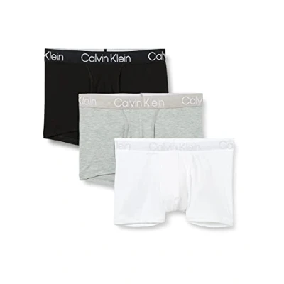 Abbildung von Calvin Klein Underwear Trunk 3 PACK Panties, Herren, Größe: Large, White/black/grey heather