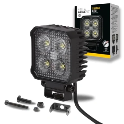 Abbildung von HELLA Valuefit TS1700 LED Arbeitsscheinwerfer 12V 24V 1700 Lumen 24W Nahfeldausleuchtung starke Lichtleistung in kompaktem Design: Offroad Scheinwerfer für Traktor Auto LKW SUV UTV ATV 1GA 357 110 002