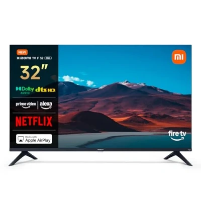 Abbildung von Xiaomi F, 32 Zoll (81 cm), HD, Smart TV, Fire Triple Tuner DVB C/S/S2/T/T2, Dolby Audio, DTS Virtual:X, Sprachsteuerung mit Alexa, Kompatibel Apple AirPlay
