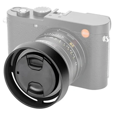 Abbildung von JJC Gegenlichtblende für Leica Q3 43, Q3, Q2 und Q Kameras, Aluminium, rund, mit Objektivdeckel, ersetzt runde Q, Schwarz