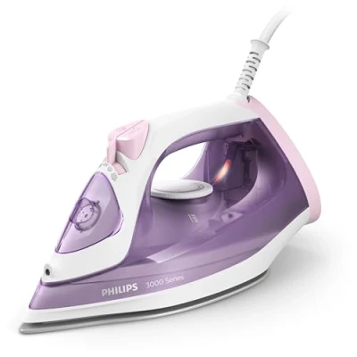 Abbildung von Philips 3000 Series Dampfbügeleisen 2.000 W, Dampfstoß bis zu 140 g, Gleichmäßiger Dampfausstoß 30 g/min, Vertikaldampf, Keramikbügelsohle, Tropf Stopp System, 35 Sek. Aufheizzeit (DST3010/30)