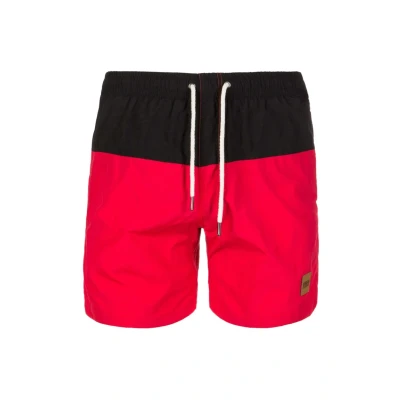 Abbildung von Urban Classics Block Badeshorts, Herren, Größe: Small, Black/red