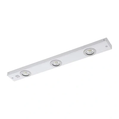 Abbildung von EGLO LED Unterbauleuchte Kob LED, 3 flammige Unterschrankleuchte Küche aus Metall in Weiß, Küchenlampe mit Wippschalter, Küchenleuchte warmweiß
