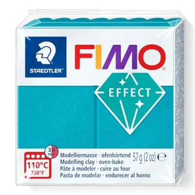 Abbildung von STAEDTLER FIMO effect Metallicfarben, metallic türkis, weich und geschmeidig, für Einsteiger Hobbykünstler, kompatibel mit soft professional, Normalblock 57g, 8010 36