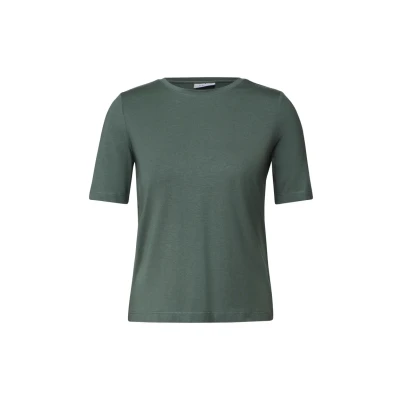 Abbildung von CECIL Damen 3225993 Basic Rundhals T Shirt, Dark Balmy Khaki, L