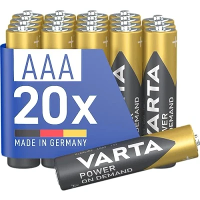 Abbildung von VARTA Batterien AAA, 20 Stück, Power on Demand, Alkaline, 1,5V, Vorratspack, smart, flexibel, leistungsstark, ideal für Computerzubehör, Smart Home Geräte, Made in Germany