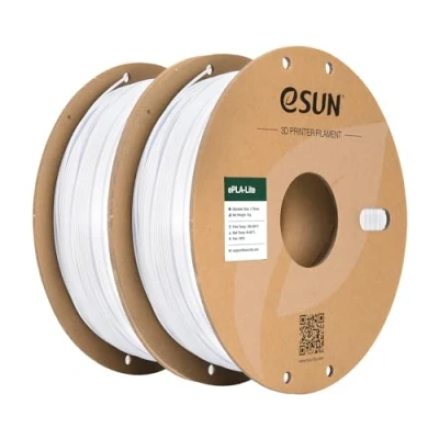 Abbildung von eSUN PLA Filament 1.75mm, Modifiziertes 3D Drucker PLA, Maßgenauigkeit +/ 0.03mm, 1KG pro Spule, 2 Spulen Druck für Drucker, Kaltes Weiß