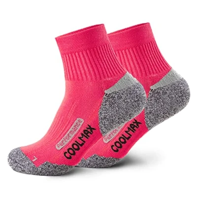 Abbildung von Piarini 2 Paar Coolmax Wandersocken Trekking Socken Funktionssocken kurz pink 39 42
