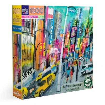 Abbildung von eeBoo Puzzle für Erwachsene, 1000 Teile, Illustration von Times Square aus recyceltem Karton, PZTTMS