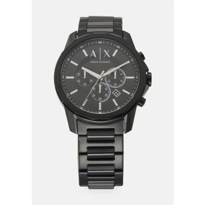 Abbildung von Armani Exchange Uhr für Herren , Chronographenwerk, 44mm Schwarzes Edelstahlgehäuse mit Edelstahlarmband, AX1722