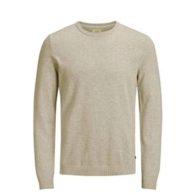 Abbildung von JACK &amp; JONES Herren JJEBASIC Knit Crew Neck NOOS 12137190, Oatmeal/Twisted, XS