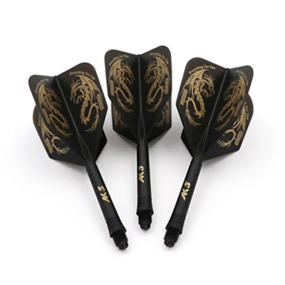 Abbildung von CUESOUL ROST personalisierte integrierte Dartpfeile Schäfte und Darts Flights Medium, Set von 3 Stück Drachen Pattern (CSAK 5JL1)