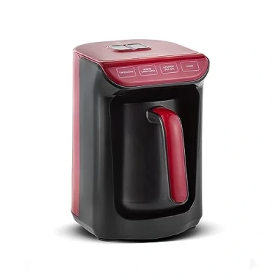 Abbildung von Karaca Hatır Roast Türkische Kaffeemaschine Rot 5 Tassen Kapazität Viel Schaum, 535W, Sprachwarnsystem, Lichtwarnsystem, Messlöffel, Einfache Reinigung