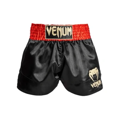 Abbildung von Venum Herren Classic Muay Thaibox Shorts, Rot/Schwarz/Gold, L Slim Kurz EU