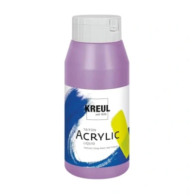 Abbildung von KREUL 17043 Solo Goya Triton Acrylfarbe flieder, 750 ml Flasche, schnell und matt trocknend, Farbe auf Wasserbasis, in Studioqualität, vielseitig einsetzbar, gut deckend ergiebig
