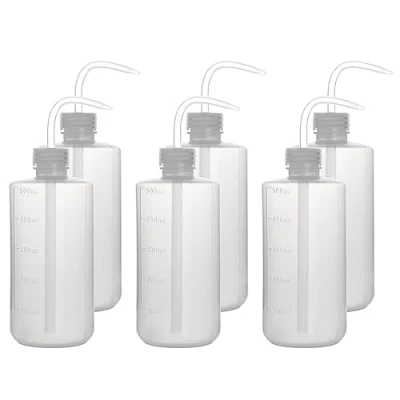 Abbildung von stonylab 6er Pack 500 ml Waschen Flasche Kunststoff, Squeeze Spritzflasche, LDPE Material mit schmalem Mund, Wash Bottle für Laborreinigung Pflanzenbewässerung, 17 oz