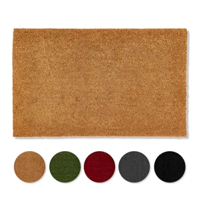 Abbildung von Carpido rutschfeste Kokosmatte antibakterielle Fussmatte für den überdachten Außenbereich nachhaltige Naturfaser 100% Kokos 60x90 cm Natur