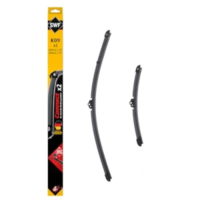 Abbildung von SWF Connect Wischer K09 Kit Aus in Deutschland Hergestellten Flachbalkenwischern Für Optimale Wischleistung 600mm/380mm Vorne 2er Set
