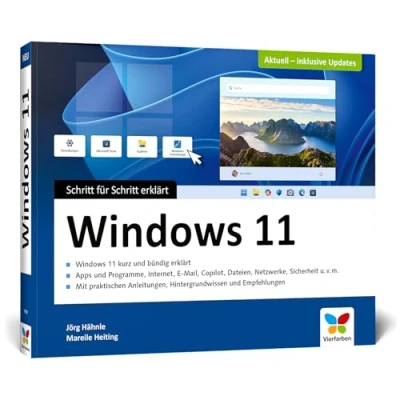 Abbildung von Windows 11: Schritt für erklärt. Das Handbuch im praktischen Querformat. Komplett in Farbe Ausgabe 2025