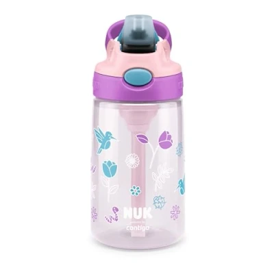Abbildung von NUK By Contigo Easy Straw Cup Trinkflasche mit Trinkhalm für Kinder (ab 4 Jahren) Hergestellt aus strapazierfähigem Tritan BPA frei spülmaschinenfest 420 ml Tulpe