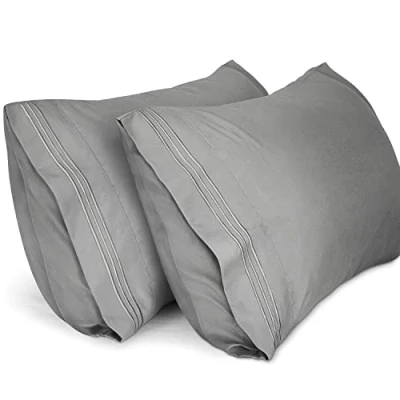 Abbildung von Lirex 2er Pack Kissenbezug 50 x 80 cm, Weiche Gebürstete Mikrofaser Kissenbezüge, Hotelverschluss kopfkissen bezug，Kopfkissenbezug aus weichem ，Oeko TEX Zertifiziert (Grau)