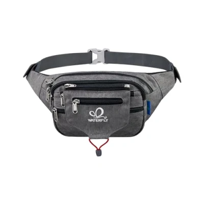 Abbildung von WATERFLY Bauchtasche Gürteltasche Damen und Herren Sport Hüfttasche für Laufen Fitness Joggen Wandern Hellgrau