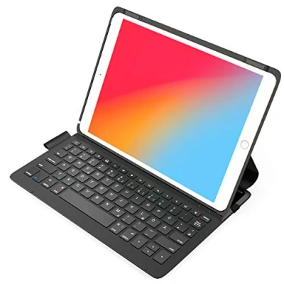 Abbildung von Inateck Ultraleichte Tastatur Hülle für iPad 2021(9th Gen)/iPad 2020(8th 2019(7th Gen) 10.2 Zoll, Air 3 und Pro 10.5, mit Smart Power Knopf, QWERTZ, BK2006