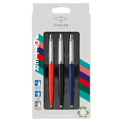Abbildung von PARKER Jotter Originals Trio Stift Geschenkset Kugelschreiber, Gelschreiber &amp; Druckbleistift Hergestellt aus 55% recycelten Materialien* Perfekte Geschenke zum Uni oder Schulabschluss