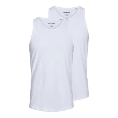 Abbildung von Jack &amp; Jones Jacbasic Tanktop 2 PACK Unterhemd/shirt, Herren, Größe: Large, White