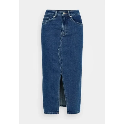 Abbildung von ONLY Onlsiri Front SLIT Skirt Bleistiftrock, Damen, Größe: XS, Medium blue denim