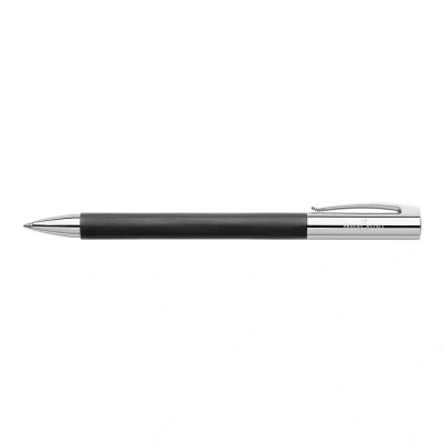 Abbildung von FABER CASTELL 148130 Drehkugelschreiber AMBITION Edelharz, Mine: B, inklusive Geschenkverpackung, Schaftfarbe: schwarz / silber